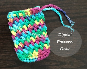 Pebble Creek Soap Cozy Pattern, PDF PATTERN ONLY, Soap Saver Pattern, Crochet Pattern, Soap Bag, Soap Tote, Soap Coat, Eco Friendly