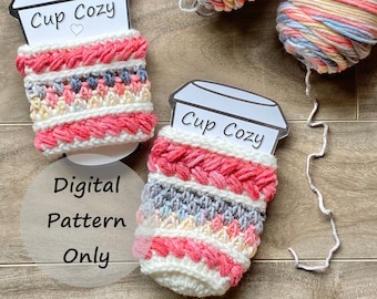 Jessica Cup Cozy Pattern, PDF PATTERN ONLY, Cup Cozy Pattern, Crochet Pattern, Coffee Cozy Pattern, Iced Drink Cozy Pattern