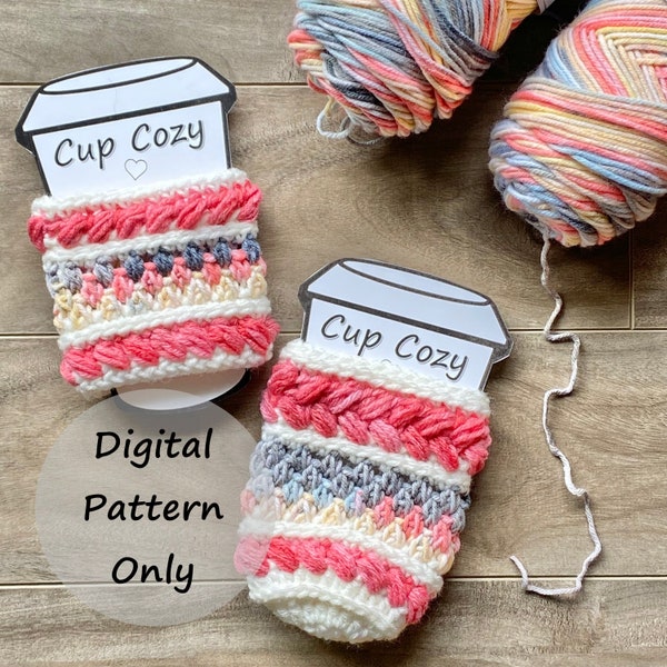 Jessica Cup Cozy Pattern, PDF PATTERN ONLY, Cup Cozy Pattern, Crochet Pattern, Coffee Cozy Pattern, Iced Drink Cozy Pattern