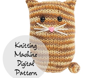 Cat Stuffy, KNITTING MACHINE PATTERN , PdF Pattern, Circular Knitting Machine Pattern, Addi, Sentro, Cat Lovers