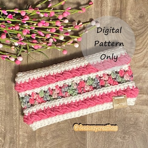 Jessica Ear Warmer, PDF PATTERN ONLY, Crochet Ear Warmer, Winter Headband Pattern, Adult, Womans Earwarmer, Teen Hat, Child Earwarmer
