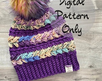 Wandering Hearts Beanie Crochet Pattern, PDF PATTERN ONLY, Hat Pattern, Crochet Pattern, Winter Hat, Adult, Womens Beanie, Teen Hat
