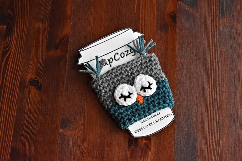 Owl Cup Cozy Cup Sleeve Coffee Cozy Owl Lover Gift Etsy
