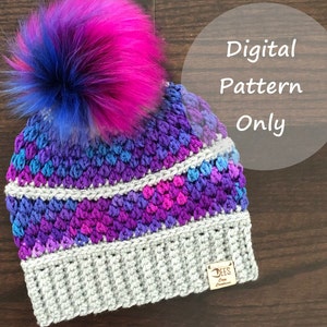 Forget Me Knot Beanie, PDF PATTERN ONLY, Crochet Hat Pattern, Beanie Pattern, Winter Hat, Adult, Womans Beanie, Teen Hat, Child, Toddler Hat