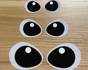 2 Pairs Felt Eyes, READY to SHIP, 30mm, 40mm, 62mm, Stich Felt Eyes, Alien Eyes, Amigurumi Eyes, Kawaii Eyes, Plushie Eyes