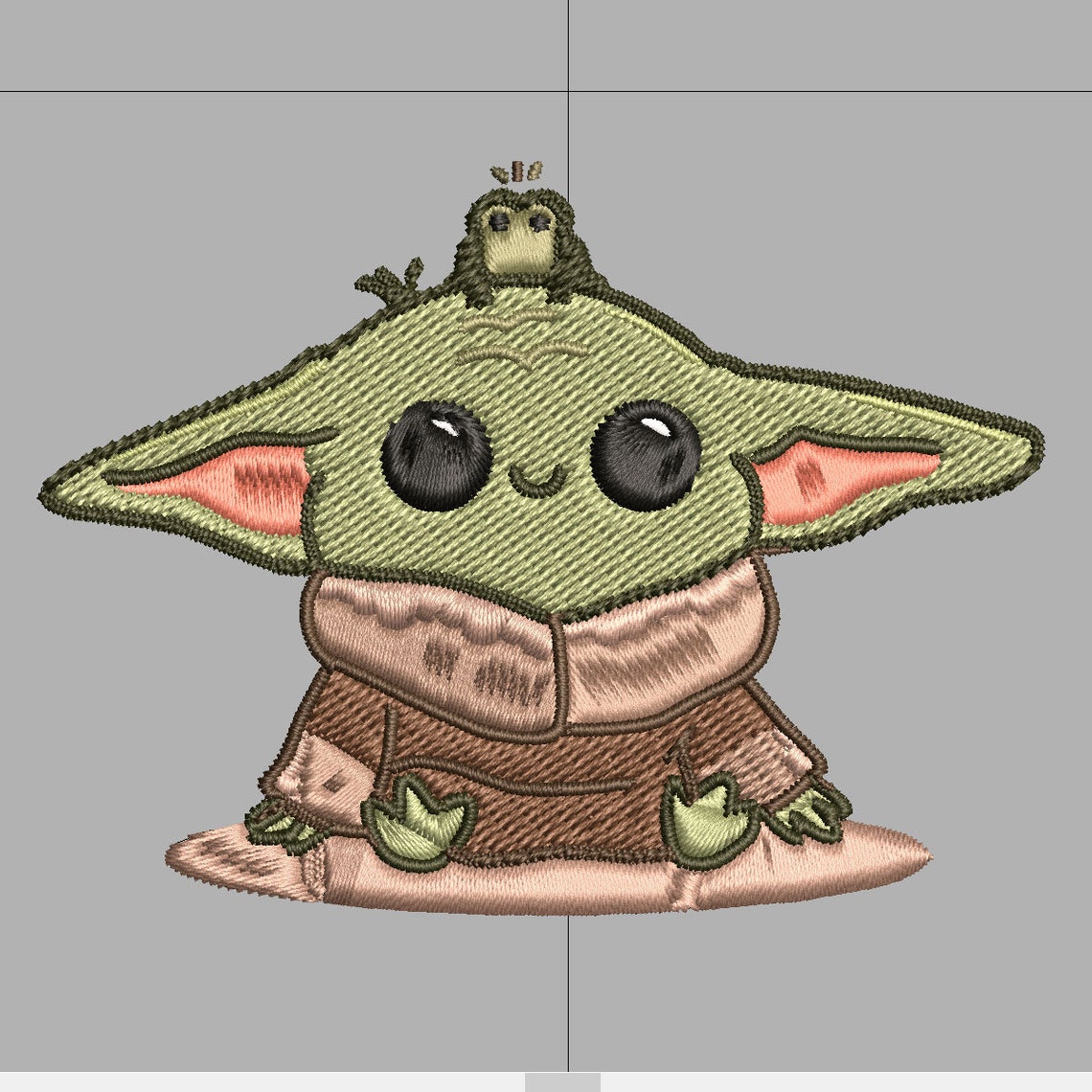 Baby Yoda Embroidery design. Applique machine embroidery Etsy