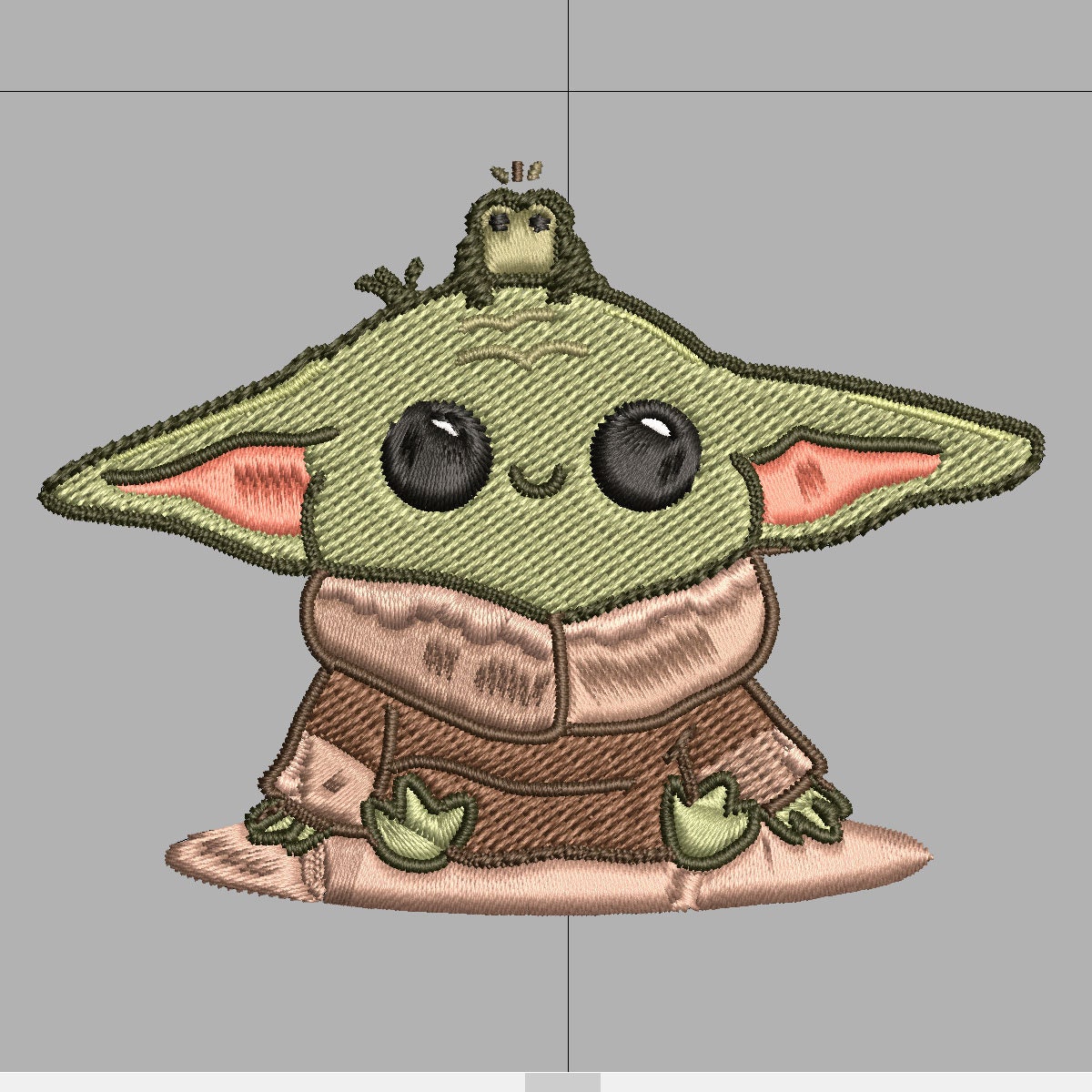 Baby Yoda Embroidery design. Applique machine embroidery Etsy