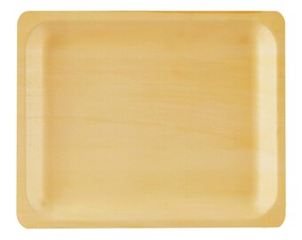 10" Disposable Wooden Rectangular Plates ( Pack of 50)