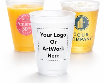 Custom Frost Flex Cups, Personalized Reusable Party Cups for Weddings, Birthdays & Events