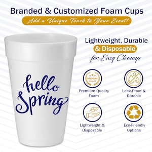 Disposable Styrofoam Cups with Custom Printed Logo, Picture & Text | Personalized foam cups for Parties, weddings, and Events Bild 4