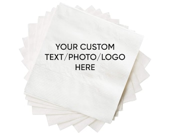 Personalized Cocktail Napkins | Custom Napkins for Wedding & Event with your Logo, Monogram, or Photo - Bulk custom napkins