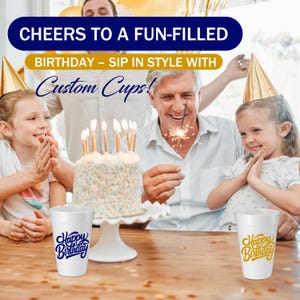 Disposable Styrofoam Cups with Custom Printed Logo, Picture & Text | Personalized foam cups for Parties, weddings, and Events Bild 6