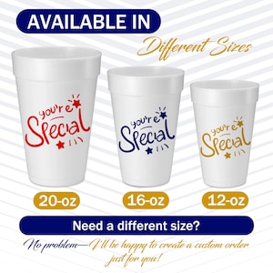 Disposable Styrofoam Cups with Custom Printed Logo, Picture & Text | Personalized foam cups for Parties, weddings, and Events Bild 2