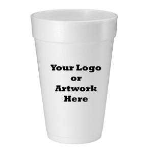 Disposable Styrofoam Cups with Custom Printed Logo, Picture & Text | Personalized foam cups for Parties, weddings, and Events