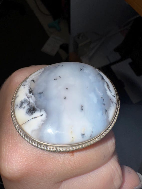 Statement Dendritic Agate Ring in Sterling Silver - image 4