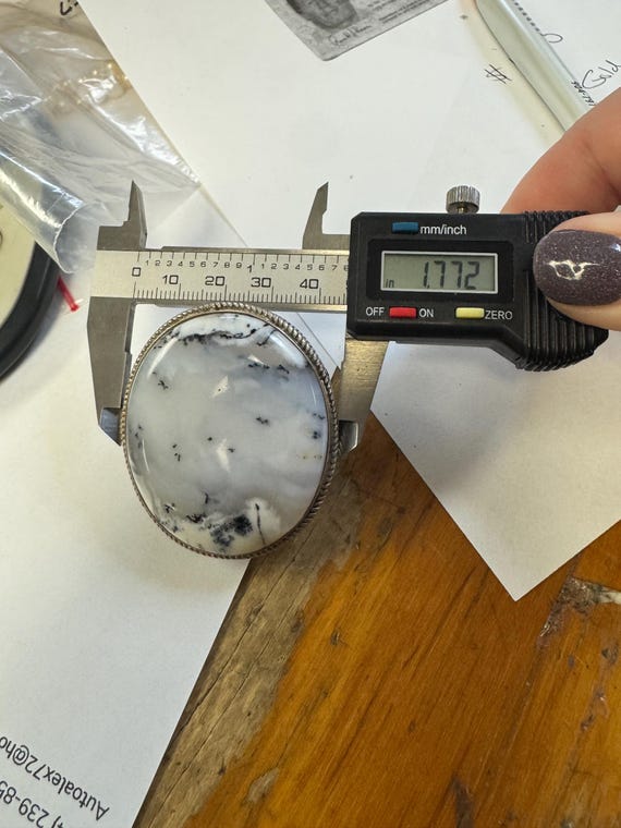 Statement Dendritic Agate Ring in Sterling Silver - image 8