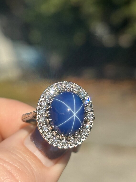 Beautiful ladies star sapphire with diamonds set … - image 3