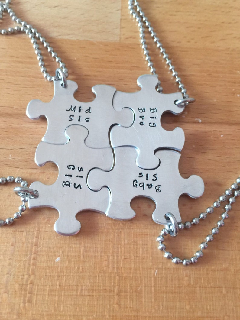 Family Puzzle Piece Necklaces Family Puzzle Pieces Best Etsy