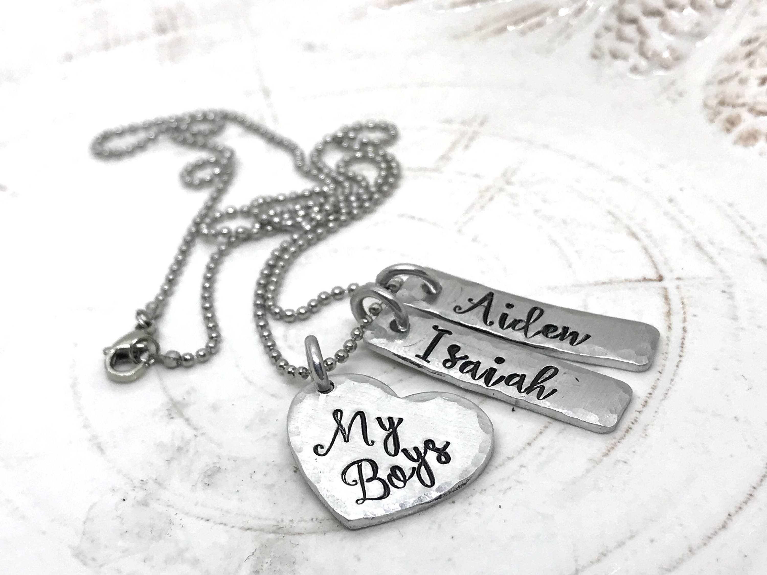 Boys Mom Necklace Personalized Mom Necklace Mom Charm Etsy