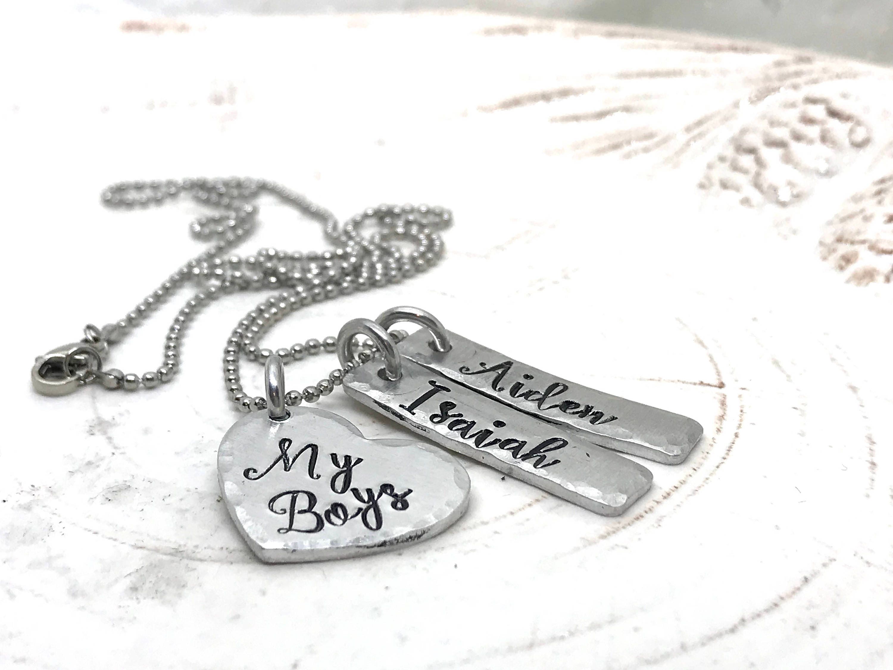 Boys Mom Necklace Personalized Mom Necklace Mom Charm Etsy
