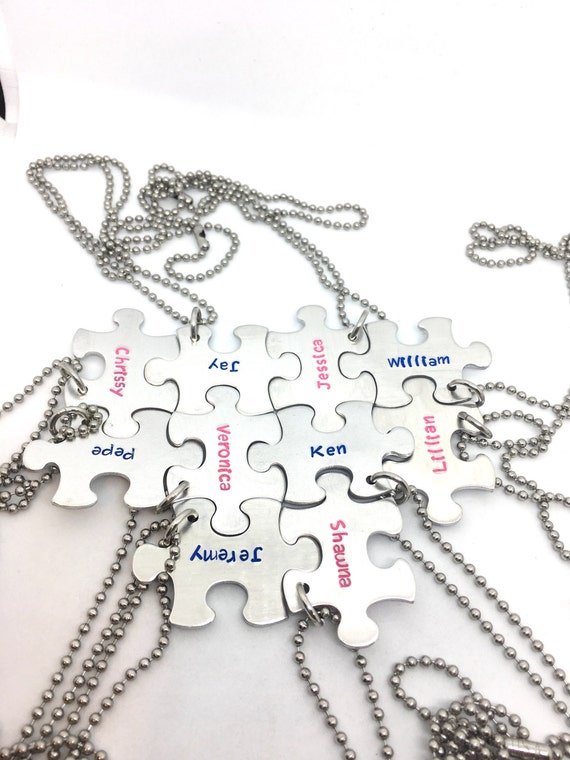 Family Puzzle Piece Necklaces Family Puzzle Pieces Best Etsy