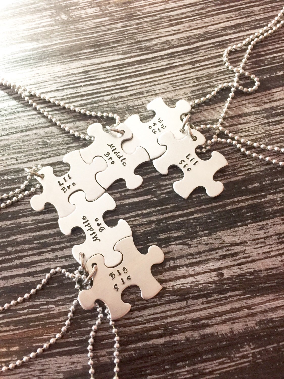 Family Puzzle Piece Necklaces Family Puzzle Pieces Best Etsy