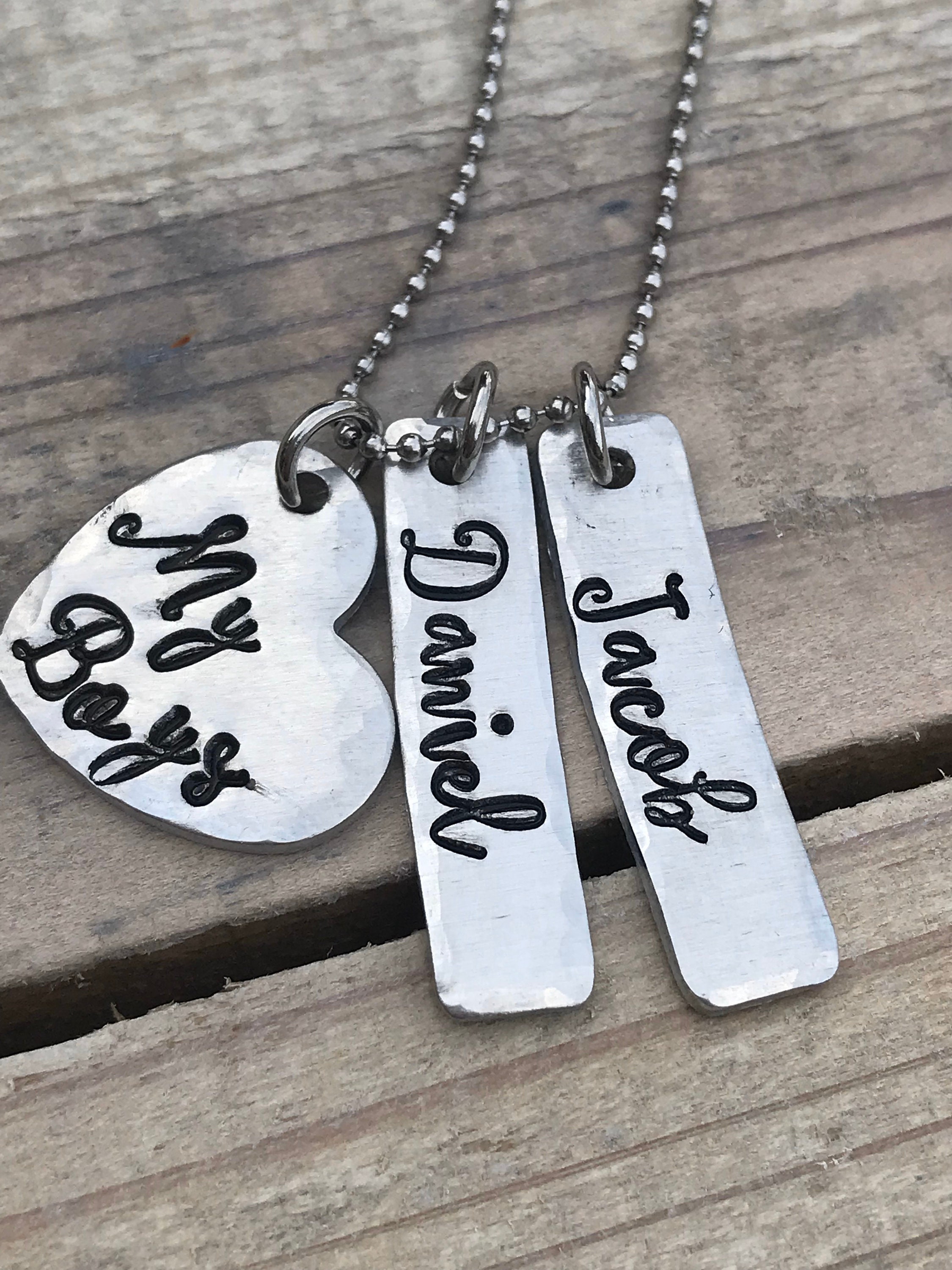 Boys Mom Necklace Personalized Mom Necklace Mom Charm Etsy