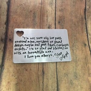 Personalized Letter-note-hand Stamped Personalized Wallet Insert ...