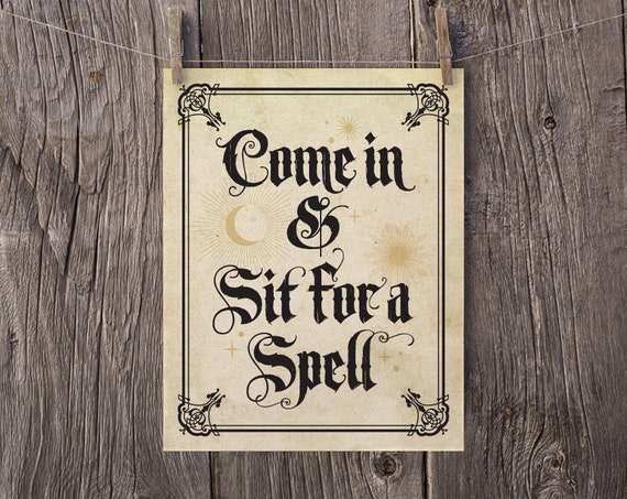 Printable Halloween Decorations Come In And Set For A Spell Etsy