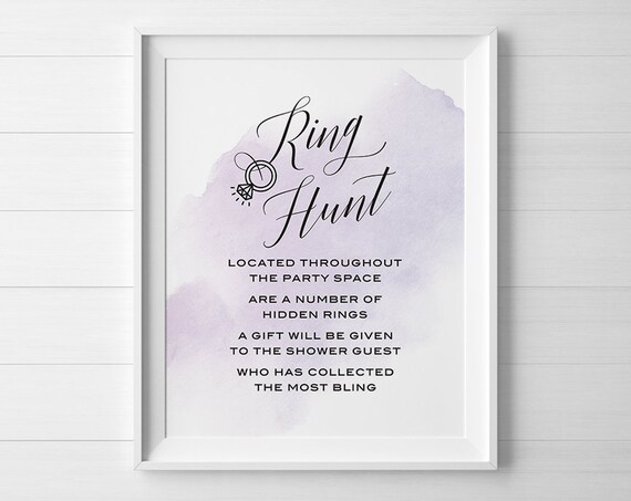 PRINTABLE Bridal Shower Games Signs Ring Hunt Game Sign Find | Etsy