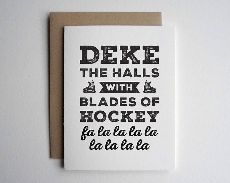 PRINTABLE Christmas Card Hockey Christmas Card for Hockey - Etsy
