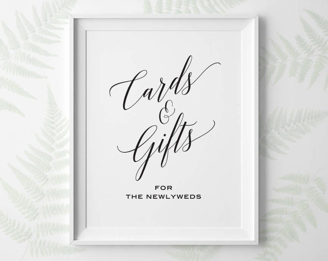 PRINTABLE Wedding Signs, Wedding Cards and Gifts Sign, Black and White ...