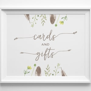 PRINTABLE Boho Wedding Signs, Bohemian Wedding Cards and Gifts Sign ...