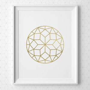 PRINTABLE Geometric Art Gold Modern Minimal Art Printable | Etsy
