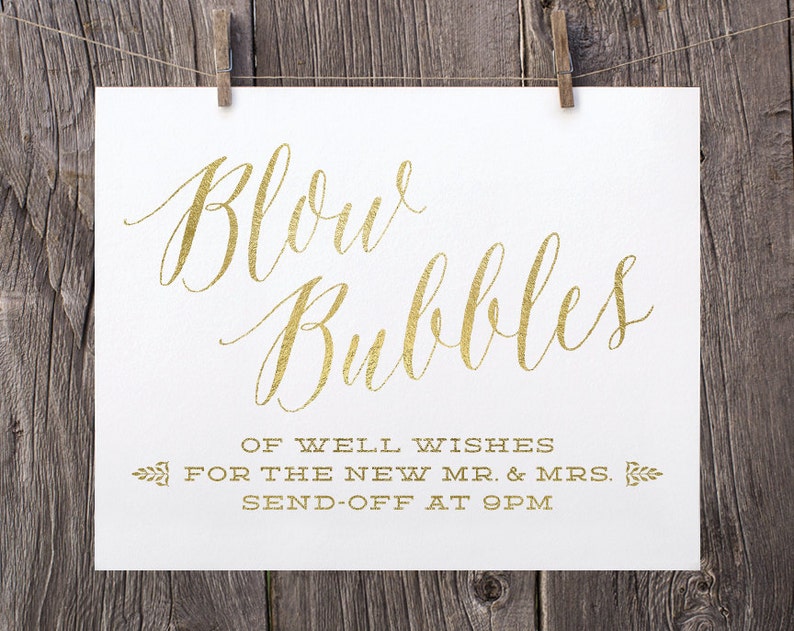 PRINTABLE Wedding Signs Bubble Sendoff Sign Wedding Bubbles Etsy