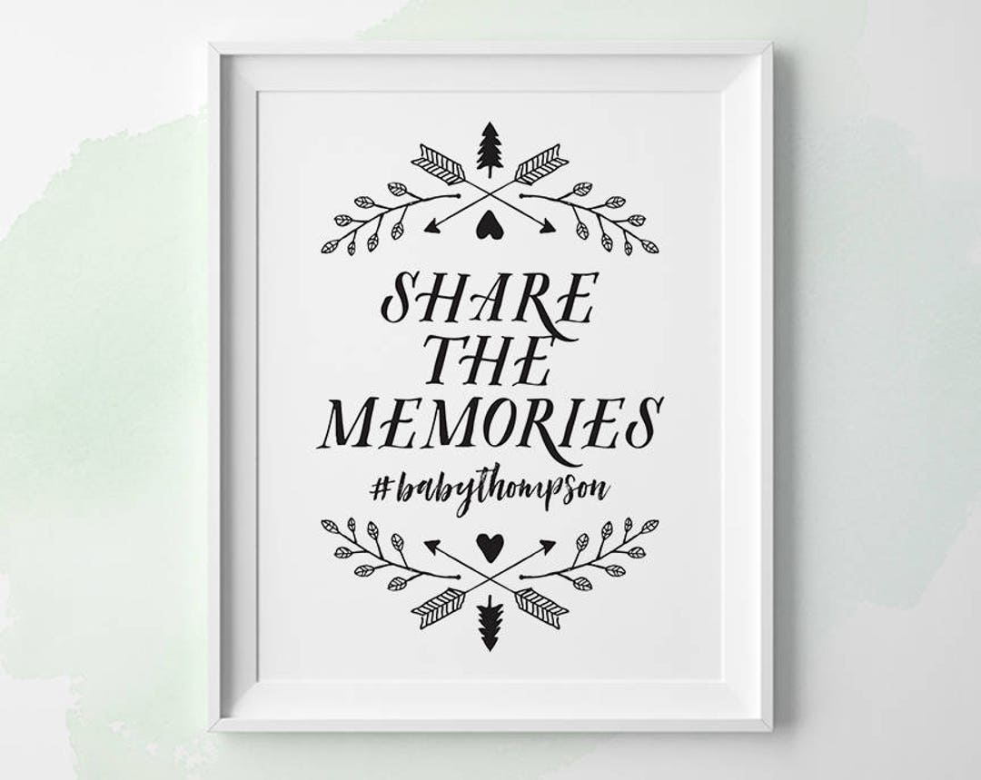 PRINTABLE Baby Shower Hashtag Sign Woodland Adventure Baby Etsy
