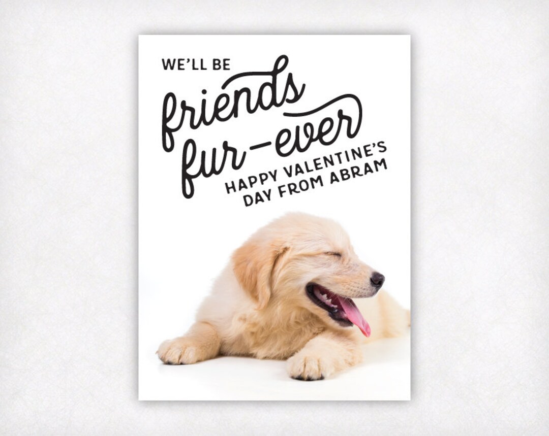 PRINTABLE Golden Retriever Valentines for Kids, Puppy Dog Personalized ...