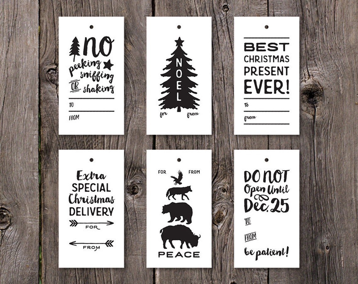 PRINTABLE Gift Tag Printable Holiday Gift Tags Printable | Etsy