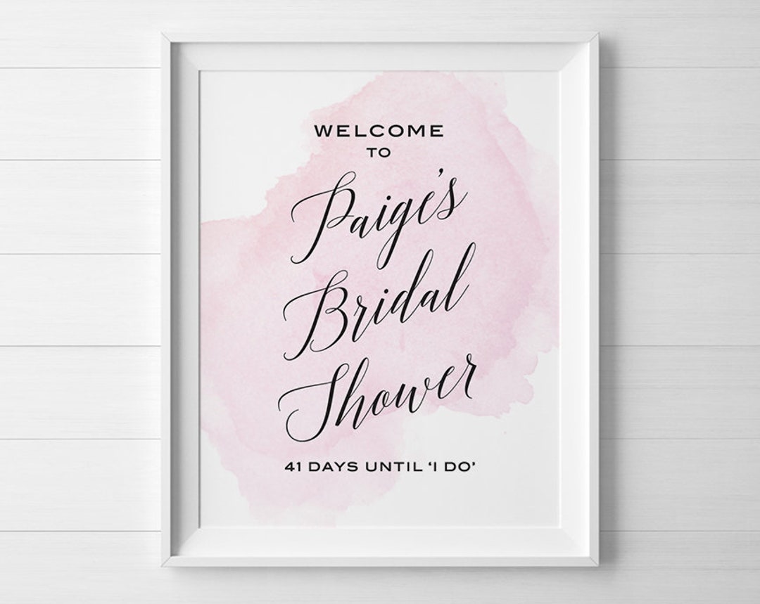 PRINTABLE Modern Bridal Shower Signs, Personalized Wedding Shower ...