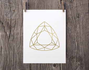 8x10 Printable Gift Downloadable Gift Gold Geometric Art - Etsy