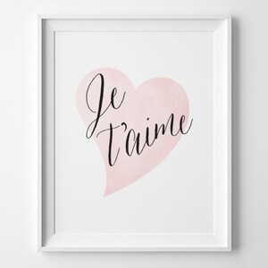 PRINTABLE Je T'aime Print Valentines Day Gift for Her | Etsy