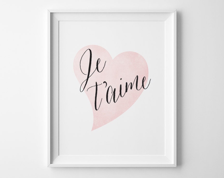PRINTABLE Je T'aime Print Valentines Day Gift for Her | Etsy