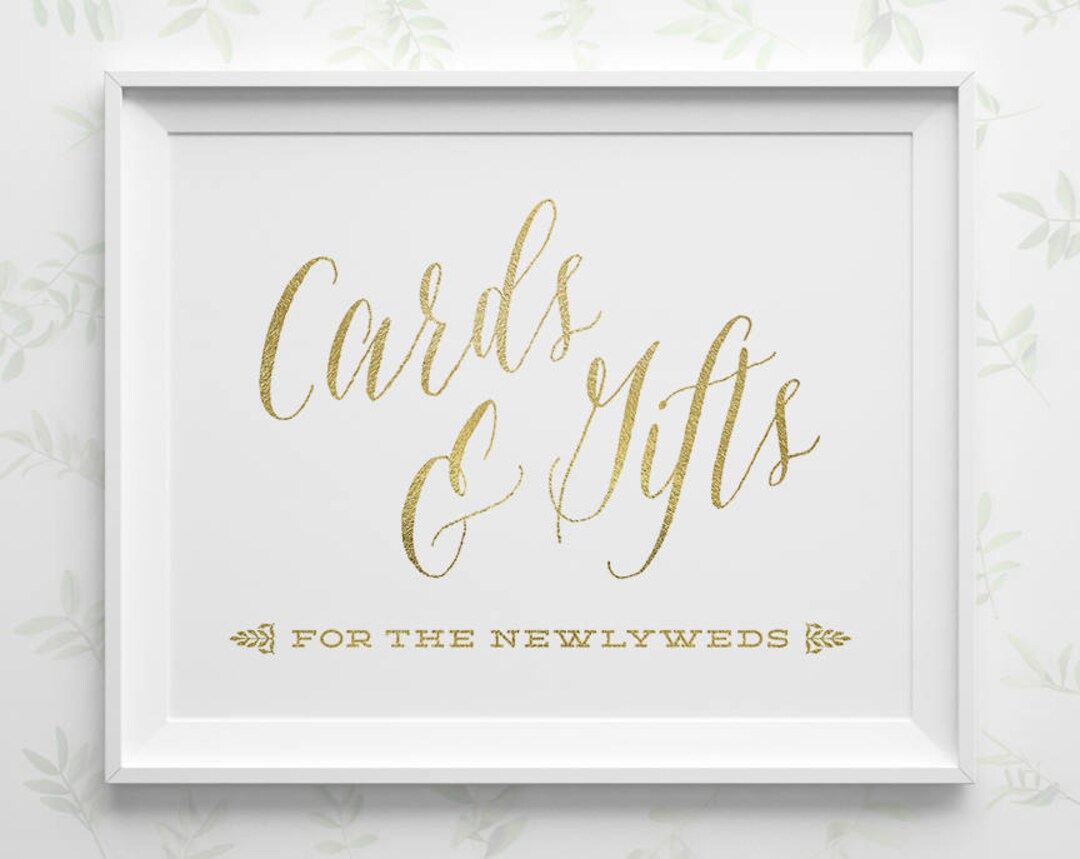 PRINTABLE Wedding Signs, Gold Wedding Cards and Gifts Sign, Card Box ...