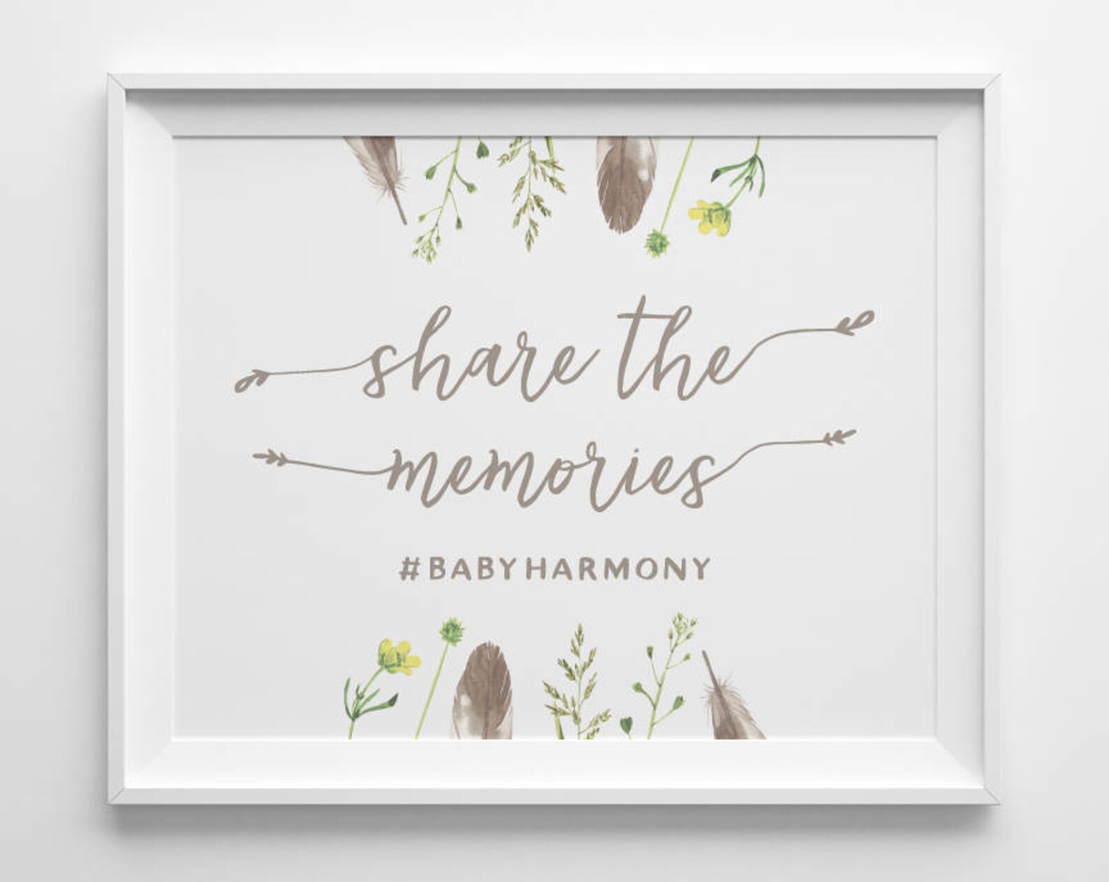PRINTABLE Floral Baby Shower Hashtag Sign Bohemian Spring Etsy