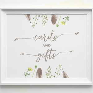 PRINTABLE Boho Wedding Signs, Bohemian Wedding Cards and Gifts Sign ...