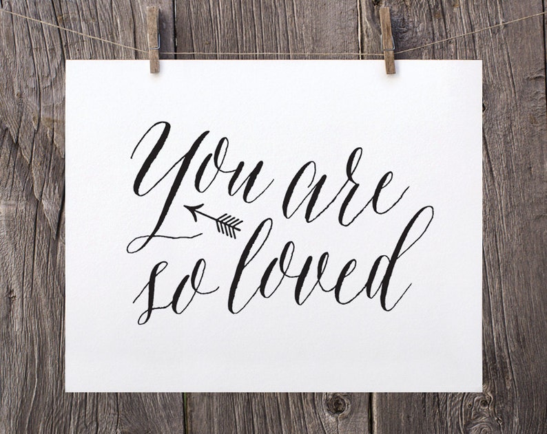 5x7 You Are so Loved Printable Art Instant Download Black and Etsy