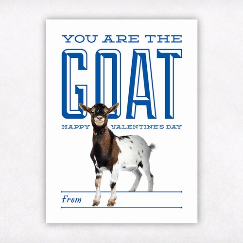 Kids Valentine Cards for School. Cute Goat Animals. Valentines - Etsy