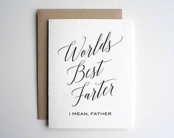 PRINTABLE Fathers Day Card, Instant Download Father Card, Worlds Best Farter Birthday Card for Dad, Downloadable Funny Father's Day Card