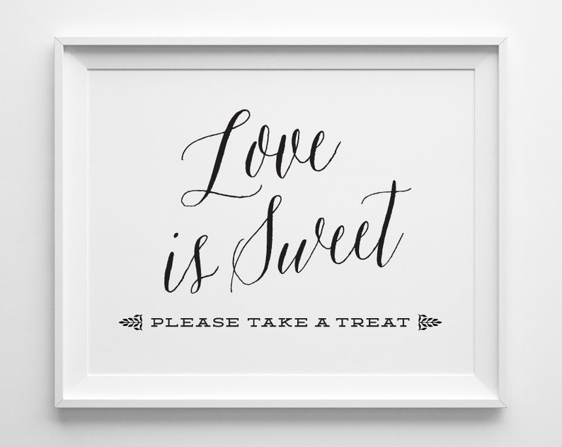 Wedding Signs Love Is Sweet Sign Dessert Table Sign Script Etsy