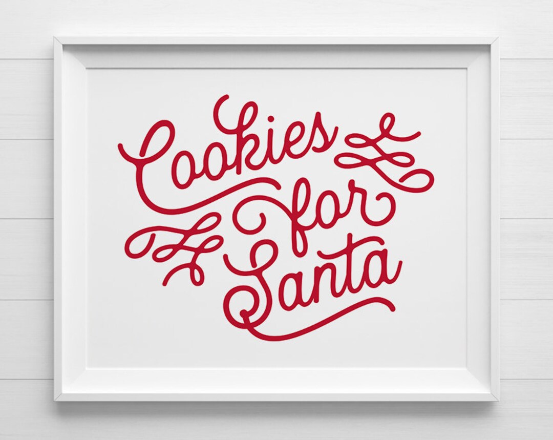 PRINTABLE Cookies for Santa Sign Instant Download Red - Etsy